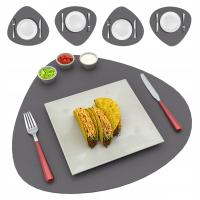 Набор из 4-х столовых столов серая кожа 40X38