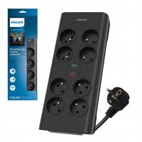 Listwa przepięciowa zasilająca 8 gniazd Philips SPN7080BA/60 200cm czarna