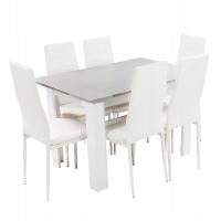 Набор стол современный 120 GW и 6 белых стульев Ницца