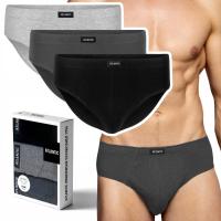 3-PACK Slipy męskie Atlantic bawełniane 3BMP-006-CZA/SZM/GRF