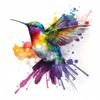 Naprasowanka Kolibry ptak sztuka art 11