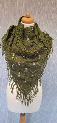 M Chusta 130x70cm rękodzieło khaki.