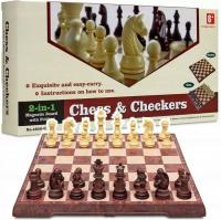 SZACHY WARCABY MAGNETYCZNE SKŁADANE ZESTAW 2W1 PODRÓŻNE 31X31 CM