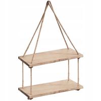 PÓŁKA WISZĄCA ŚCIENNA DREWNO NATRUAL BOHO 22 WHITE