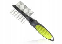 Расческа для собак, кошек, металлическая плотная двухсторонняя расческа с ручкой