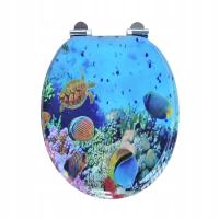 SINOBATH - DESKA WC SEDESOWA MDF WOLNOOPADAJĄCA UNIWERSALNA WZÓR 3D