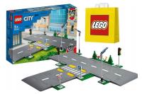 LEGO 60304 Płytki Ulice Płyty drogowe Znaki Ulica Skrzyżowanie + torba