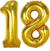 Воздушные шары на 18-й день рождения золотой большой 100см восемнадцать