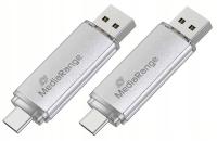 2X MARKOWY PENDRIVE 2W1 128GB USB-C DUAL DRIVE OTG USB ALUMINIUM ZATYCZKI