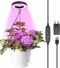 LAMPA LED DO UPRAWY WZROSTU ROŚLIN RÓŻOWA PIERŚCIEŃ+ PILOT