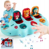 PREZENT DLA 6-12M ZABAWKA MUZYCZNA SŁONIK 3 TRYBY MONTESSORI EDUKACYJNA