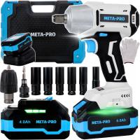 KLUCZ UDAROWY BEZSZCZOTKOWY WKRĘTARKA 3W1 750NM ZESTAW 2x AKU 4.0AH 20V