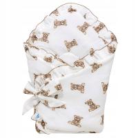 Rożek otulacz Muślinowy z falbankami Sweet Teddy