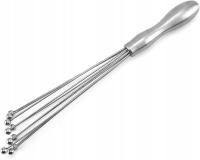 Zestaw 2 sztuk Trzepaczka ubijaczka kuchenna miotełkowa kulkowa nierdzewna