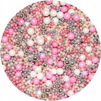 Шарики Сахарные Микс-Розовый-Серебряный-Белый-40г