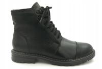 Buty męskie sztyblety militarne motocyklowe skórzane Trzewiki Wiązane