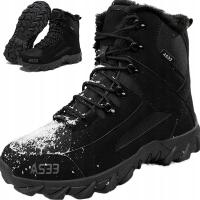 ЗИМНИЕ ТАКТИЧЕСКИЕ ВОЕННЫЕ ПОХОДНЫЕ БОТИНКИ ТЕПЛЫЕ ВОДОНЕПРОНИЦАЕМЫЕ КОЖАНЫЕ