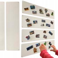 Ozdobna tablica na magnesy z wakacji 80x22cm biała STALFORM Zestaw 4 szt.