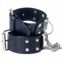 ELEGANCKIE SKÓRZANE KAJDANKI Z ŁAŃCUSZKIEM I KRYSZTAŁKAMI SEKSOWNE BDSM