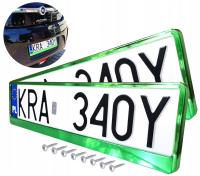 RAMKI NA REJESTRACJE METALIZOWANE ZIELONY CHROM