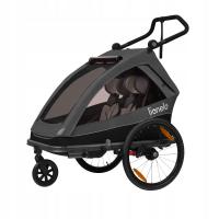 Детский велосипедный прицеп 2в1 Lionelo CAMA Graphite Grey