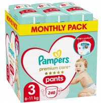 Pieluchomajtki Pampers Premium Care Rozmiar 3 240 szt.