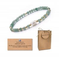 Bransoletka Awenturyn Kamień Naturalny Gumka Fasetowane 4mm