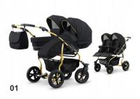 Коляска Twin 2в1, 16 цветов-для Близнецов или детей год за годом