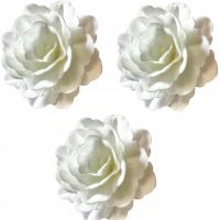 Цветы для торта китайская роза белая большая 3 шт