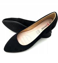 ЧЕРНЫЕ БАЛЕТКИ ЗАМШЕВЫЕ БАЛЕТКИ БЕЗ ЗАСТЕЖКИ КЛАССИЧЕСКИЕ ПЛОСКИЕ С ОСТРЫМ НОСКОМ