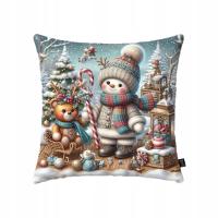 DEKORACYJNA ŚWIĄTECZNA WELUROWA POSZEWKA 45x45 ŚWIĘTA BOŻE NARODZENIE WZORY