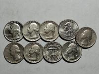 USA 9 monet 25 centów ciekawy mix roczników -Nr2612