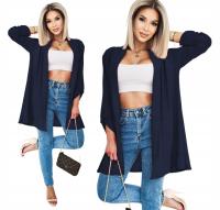 Damska Luźna NARZUTKA Długa Lekka Letnia Wygodna Oversize GRANATOWA