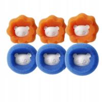 KULE DO PRANIA 6szt PRALKI PIORĄCE USUWANIE SIERŚĆ WŁOSY ANTYKŁACZKI KULKI