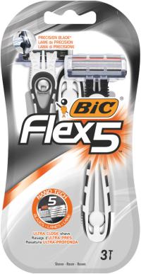 BIC FLEX 5 MASZYNKA DO GOLENIA DLA MĘŻCZYZN 5 OSTRZY 3 SZTUKI