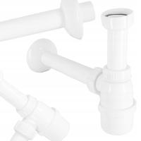 СИФОН ПОЛУСИФОН БАССЕЙНА БУТЫЛКИ ПЛАСТИКОВЫЙ НИЗКИЙ БЕЛЫЙ РЕГУЛИРУЕМЫЙ