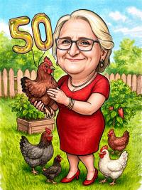 Karykatura Portret A3 30x40cm ze zdjęcia Śmieszny Prezent + ANTYRAMA PLEXI