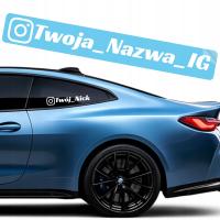 Naklejka INSTAGRAM własny TEKST NAPIS - 15cm NA SAMOCHÓD