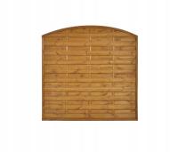 Płot osłonowy pełny łuk 180×180/160 BRĄZ SZORSTKI
