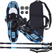 ZESTAW RAKIETY ŚNIEŻNE 76,2cm KIJKI TREKKINGOWE REGULOWANE NIEBIESKIE