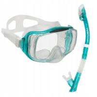 Zestaw maska i sucha fajka do pływania, nurkowania Tusa UC 3325P CGR morska