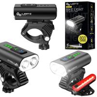 Mocna Lampka ROWEROWA Światło LED przód + tył latarka 2600mAh ROWER ZESTAW