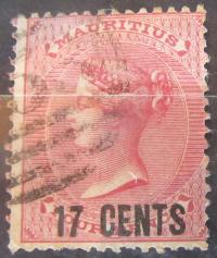 Mauritius kolonia brytyjska stary znaczek z nadrukiem (7/1