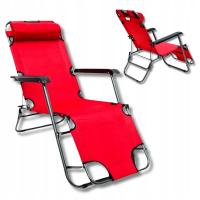 Leżak fotel ogrodowy plażowy turystyczny rozkładany z poduszką TY01 wygodny