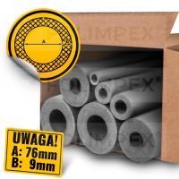 Otulina otuliny izolacja rur szara 76/9 1m KARTON