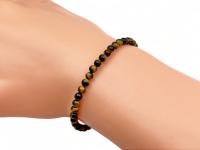 tygrysie oko bransoletka na gumce naturalny kamień kulki 5 mm