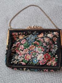 Torebka gobelinowa Petit Point z Wiednia - Antyk !