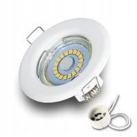Oprawa OCZKO halogenowe BIAŁY + żarówka LED GU10 5W ciepła