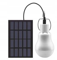 ŻARÓWKA LED z Panelem Solarnym 10W Przenośna Żarówka LED na Kemping Biwak