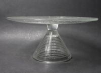 ANK STARA SZKLANA PATERA NA CIASTO NA NÓŻCE ERYKA TRZEWIK DROST PRL